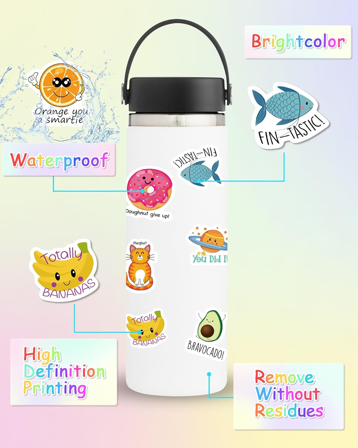 Sticker for Water Bottles, 300 Pcs Pack Cute Vinyl Waterproof Vsco Laptop Stickers for School Students Classroom Teachers Prizes Stickers for Kids Teens Girls