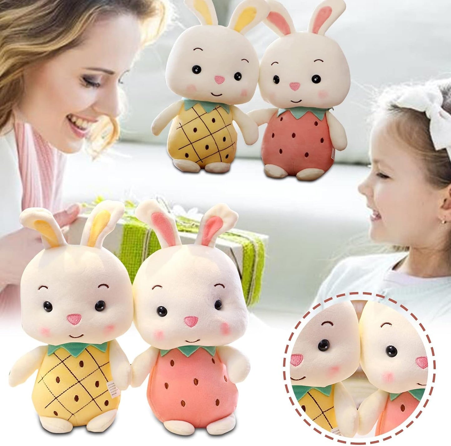 Stuffed Animals Bunny Plushies for Boys Girls Cute Plushies Plush Doll Cute Plush Kawaii Plush Small Stuffed Animals for Kids Baby Doll Room Decor Sensory Educational Toys Kids Toys