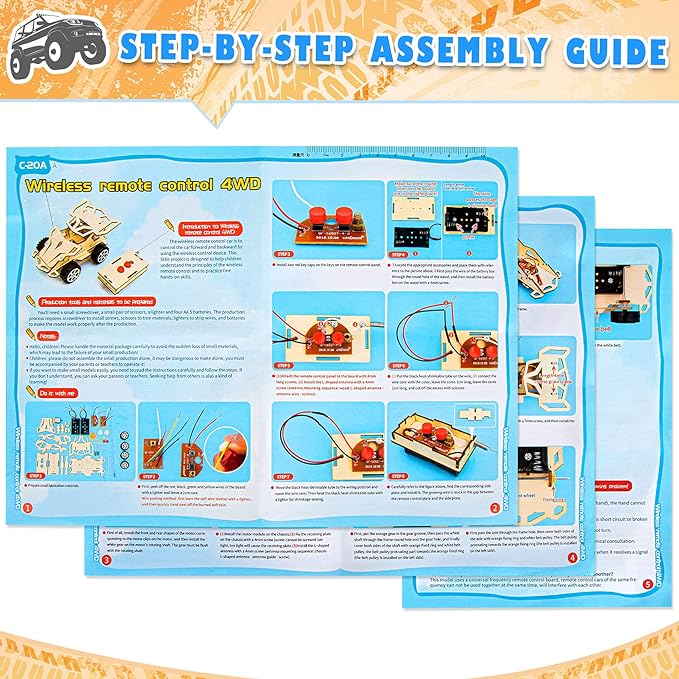 Science Kits Crafts, STEM Projects Science Kits Crafts for Kids, DIY Model Cars Kit Educational Building Toys for 6 8 10 Year Old Boys Toys Age 6-8-10-12 - Toyigo