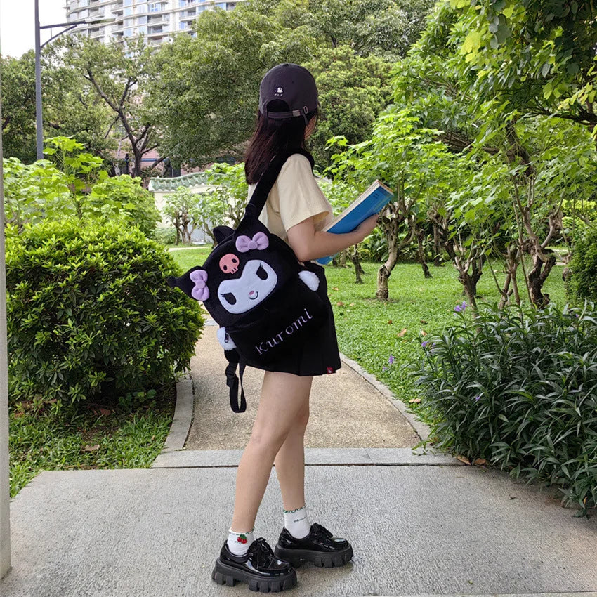 Soft Toys Bag, Large Capacity Melody Backpack, Cute Cartoon Plush, Anime Character Plush Backpack, School Girls Korean Backpack for Kids Adults - Toyigo