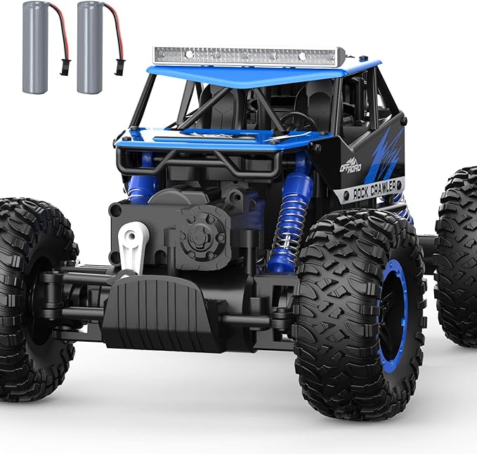 Rc Car, Remote Control Monster Truck, 1:14 Off Road Monster Truck,4WD 2.4Ghz 4WD with LED Headlight Rock Crawler 1:16 All Terrain Rechargeable Electric Toy for Boys & Girls Gifts - Toyigo