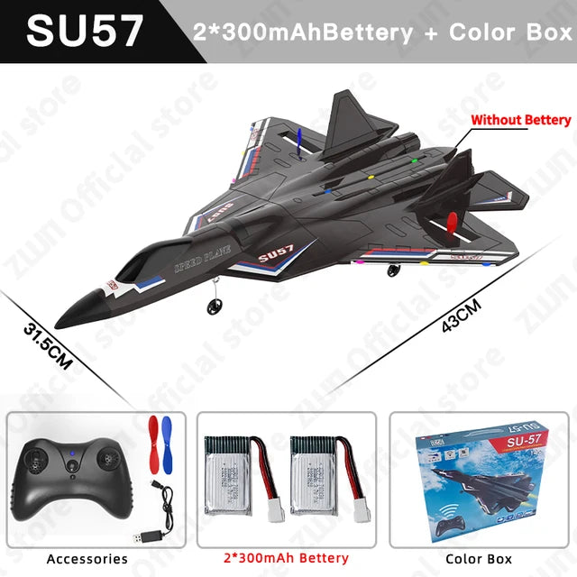 Radio controlled Airplane, Water Proof RC, Radio Remote Control Airplane with Light, 2.4G With LED Lights, Electric with Lights Aircraft Toys for Kids - Toyigo