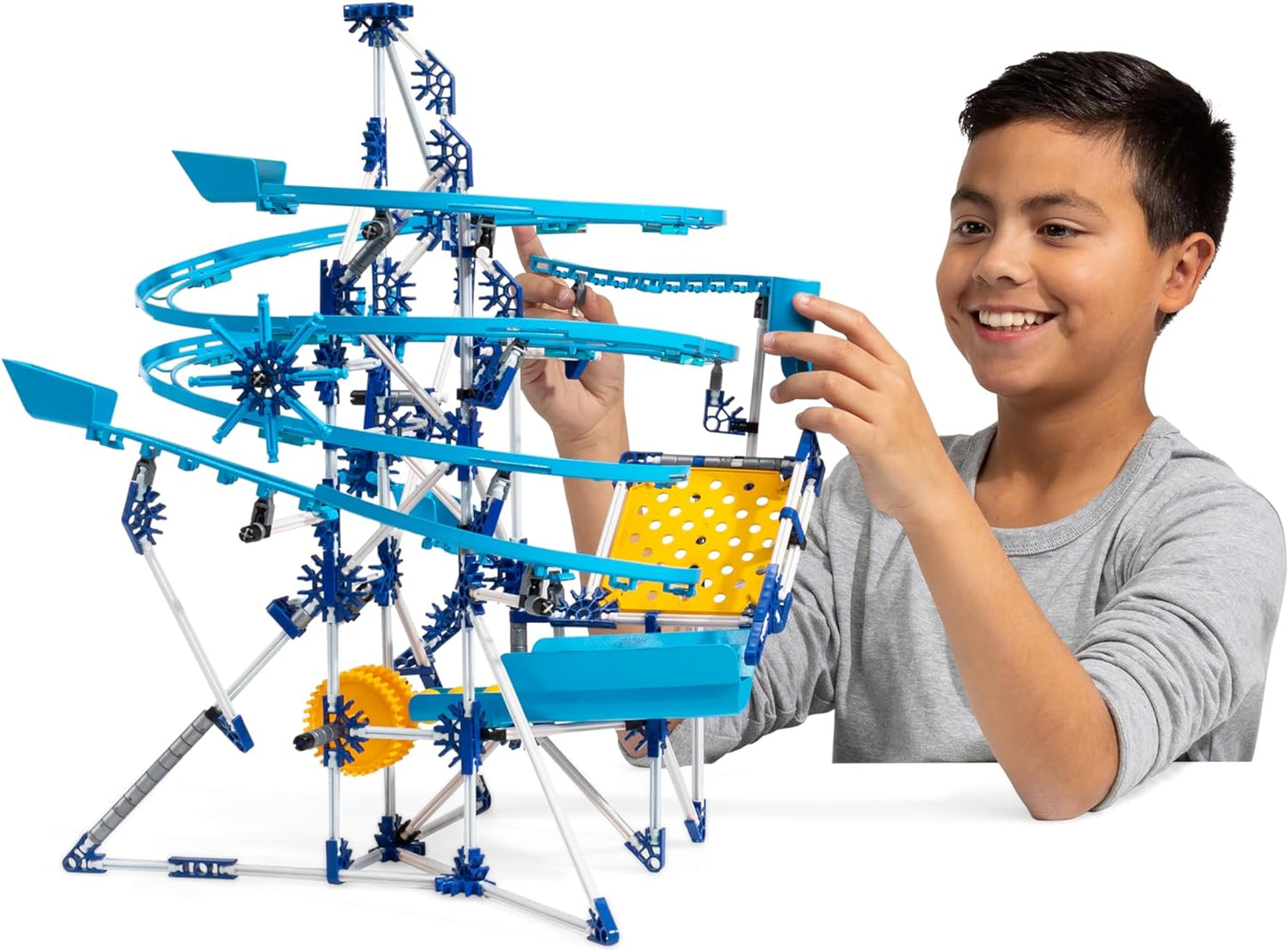 Marble Run, Marble Coaster Run with Motor Set, 504 Piece Marble Maze Game Building for Kids, Stem Learning Construction Set, Interlocking Building Toy for Boy, Girl, Ages 8+