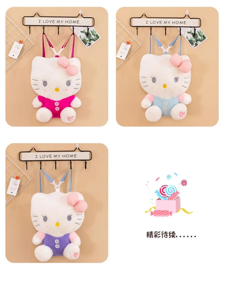 Soft Toys, Anime Cartoon Plush Backpack, Sanrio Hello Kitty Plush, Kawaii Plush Backpack, Animals Dolls Toys, Hello Kitty for Kids- Plush Backpack - Toyigo