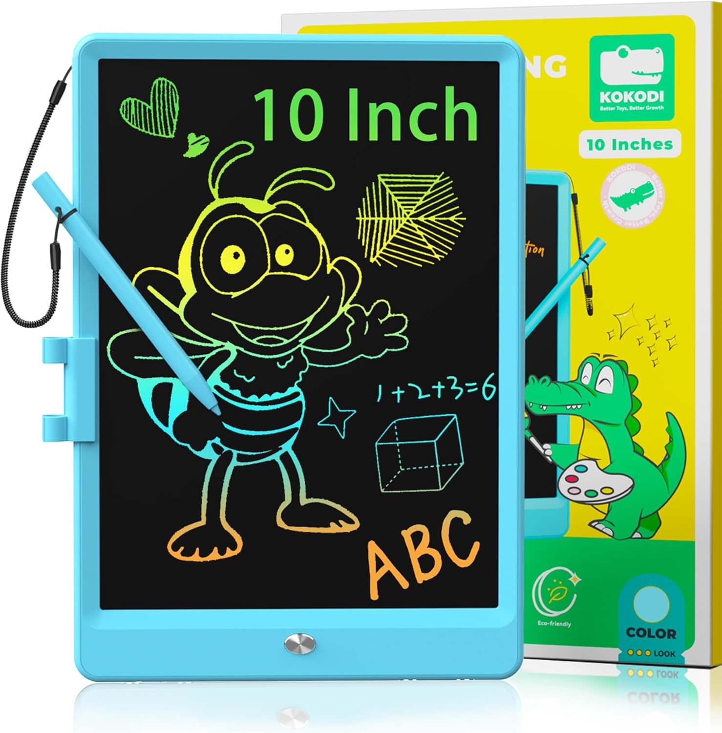 LCD Writing Tablet, Erasable Reusable Electronic Drawing Pads, 10 Inch Colorful Toddler Doodle Board Drawing Tablet, Educational and Learning Toy for 3-6 Years Old Boy and Girls - Toyigo