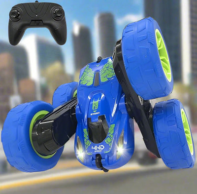 RC Cars 360-degree Flips Rotating Cars, RC Stunt Cars, Toy Double-Sided Driving Remote Control Cars, Available in( Blue, Light Green, Dark Green, Red )Colors - Toyigo