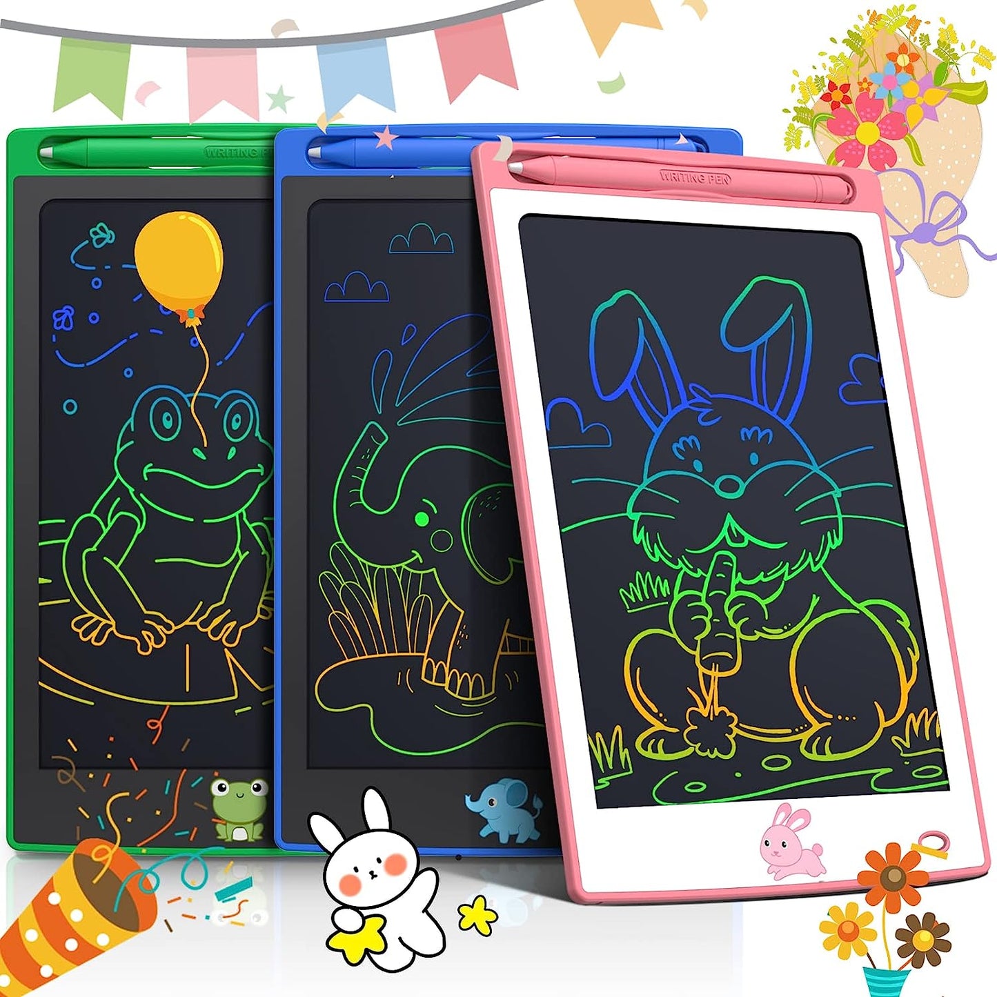 3 Pcs in 1 Pack LCD Writing Tablets, Toddler Toys Gifts for Age 2 3 4 5 6 Girls Boys Birthday Christmas for Kids, 8.5 Inch Doodle Pad Drawing Tablet for Class & Travel & Home