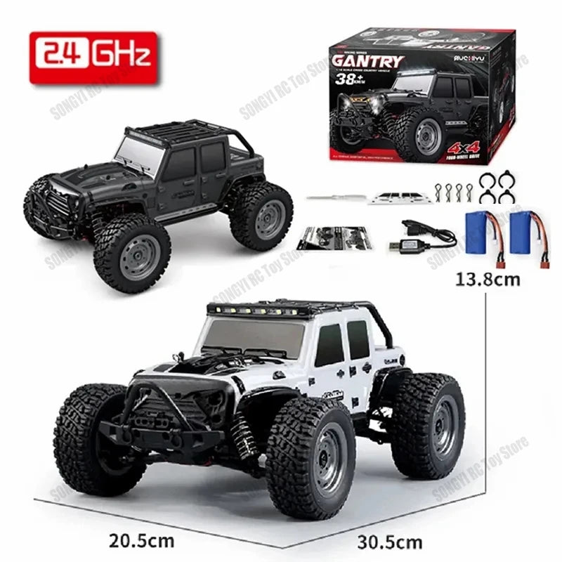 Rc Truck Cars, 16103 Fast Rc Cars, 50km/h 1/16 Off Road 4WD with LED Headlights, 2.4G Waterproof Remote Control Monster Truck for Adults and Kids - Toyigo