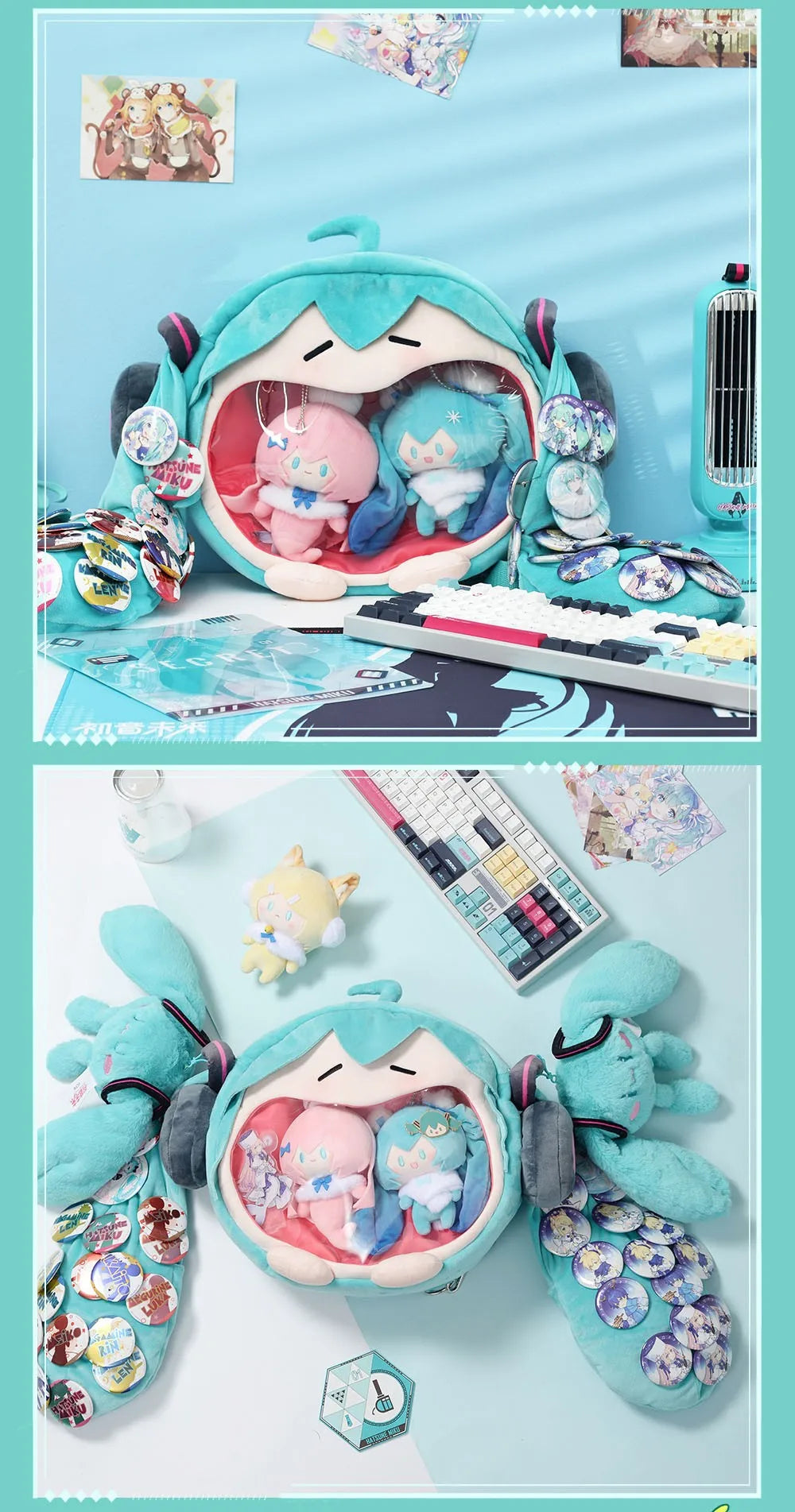 Soft Toys, Anime Plush Backpack, Kawaii Anime Plush, Cosplay Plush Backpack Hatsune Miku Shoulder Bag Cartoon Character Cartoon Character  Mini Cute  Soft Backpack for Girls - Toyigo