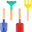 6 Piece Kids Beach Tools, Children Beach Sand Toys, Made of Metal with Sturdy Wooden Handle, Safe Beach Gardening Set, Spoon, Fork, Trowel, Rake & Shovel for Kids