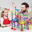 Marble Run Sets Kids, 122 PCS Marble Race Track Game, 90 Translucent Marbulous Pieces + 32 Glass Marbles, STEM Marble Maze Building Blocks Kids 4+ Year Old