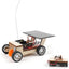 Solar-Powered Car V1, Wooden STEM Kit with Wireless Remote Control for Boys and Girls, Hybrid Powered by Solar Power and Batteries, Educational Motor Toy Gift for Kids Aged 8-12