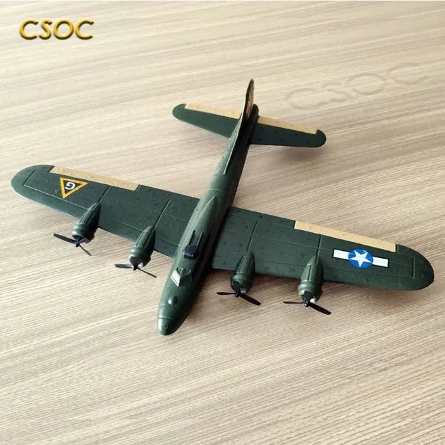 Remote Control Airplane, B-17 RC Plane, 2 Channel 2.4Ghz, Ready to Fly EPP Foam Glider, Remote-Controlled Aircraft with light B17 B16 F22 Drop-Resistant Fixed-Wing Glider Foam Aircraft RC Airplane Planes Kids and Adults - Toyigo