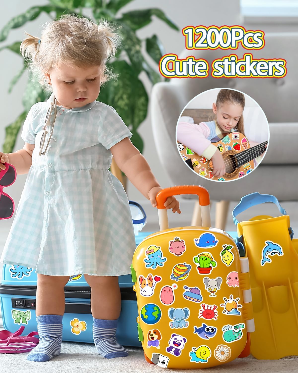 2000 Pcs Stickers, Water Bottle Stickers for Teens, Cute Kawaii Vinyl Phone Laptop Skateboard Animal Waterproof Stickers  for Kids, Bulk Aesthetic Sticker Packs for Boys Girls Teacher