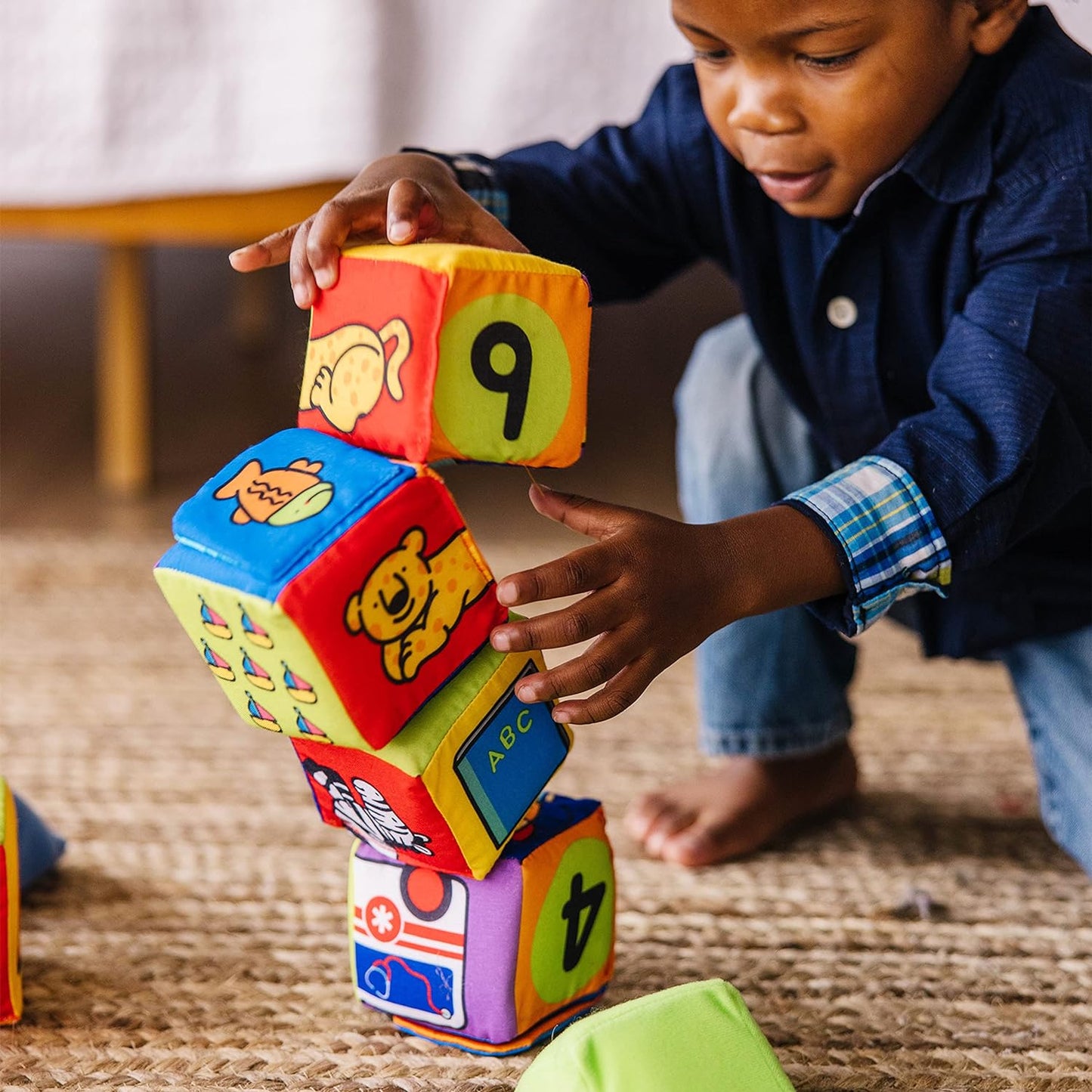 Kids Match and Build Soft Blocks Set For Toddlers, Building Blocks, Sensory Baby Stacking Toys