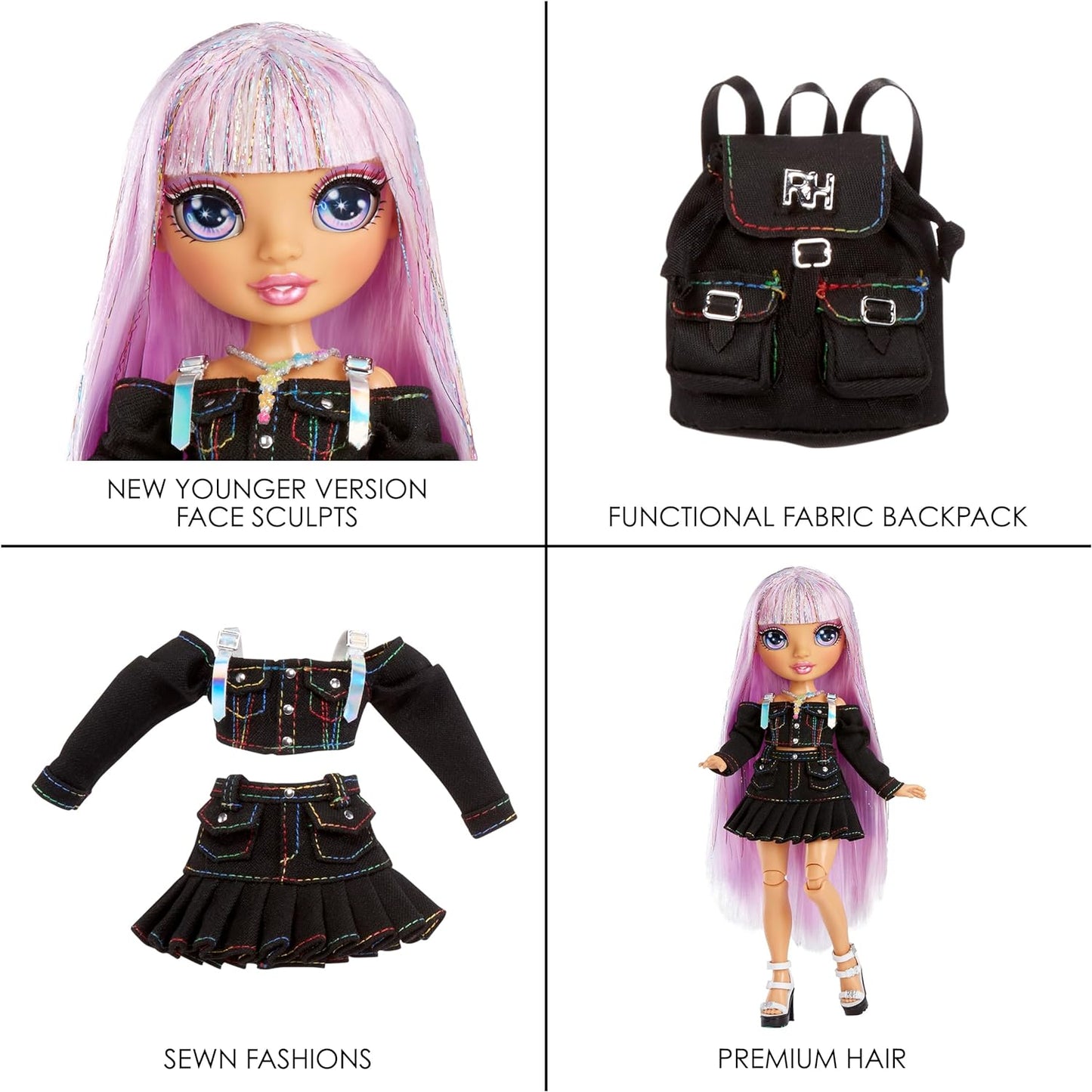 Rainbow High Avery Styles 9" Posable Fashion Doll with Accessories and Backpack - Ages 4-12