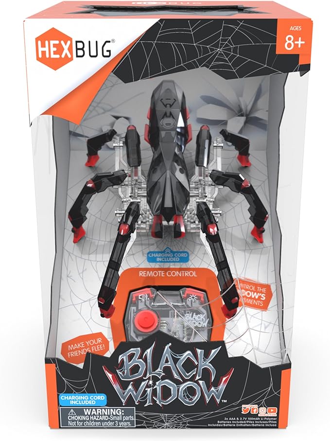 Spider Toys, Remote Control Black Widow, Rechargeable Robot Spider Toys for Kids,  Adjustable Robotic Black Widow Figure STEM Toys for Kids - Toyigo