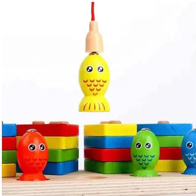 3-in-1 Multifunctional Wooden Toy Set - Fishing, Fruit Cutting, & Geometric Shape Matching for Early Childhood Education