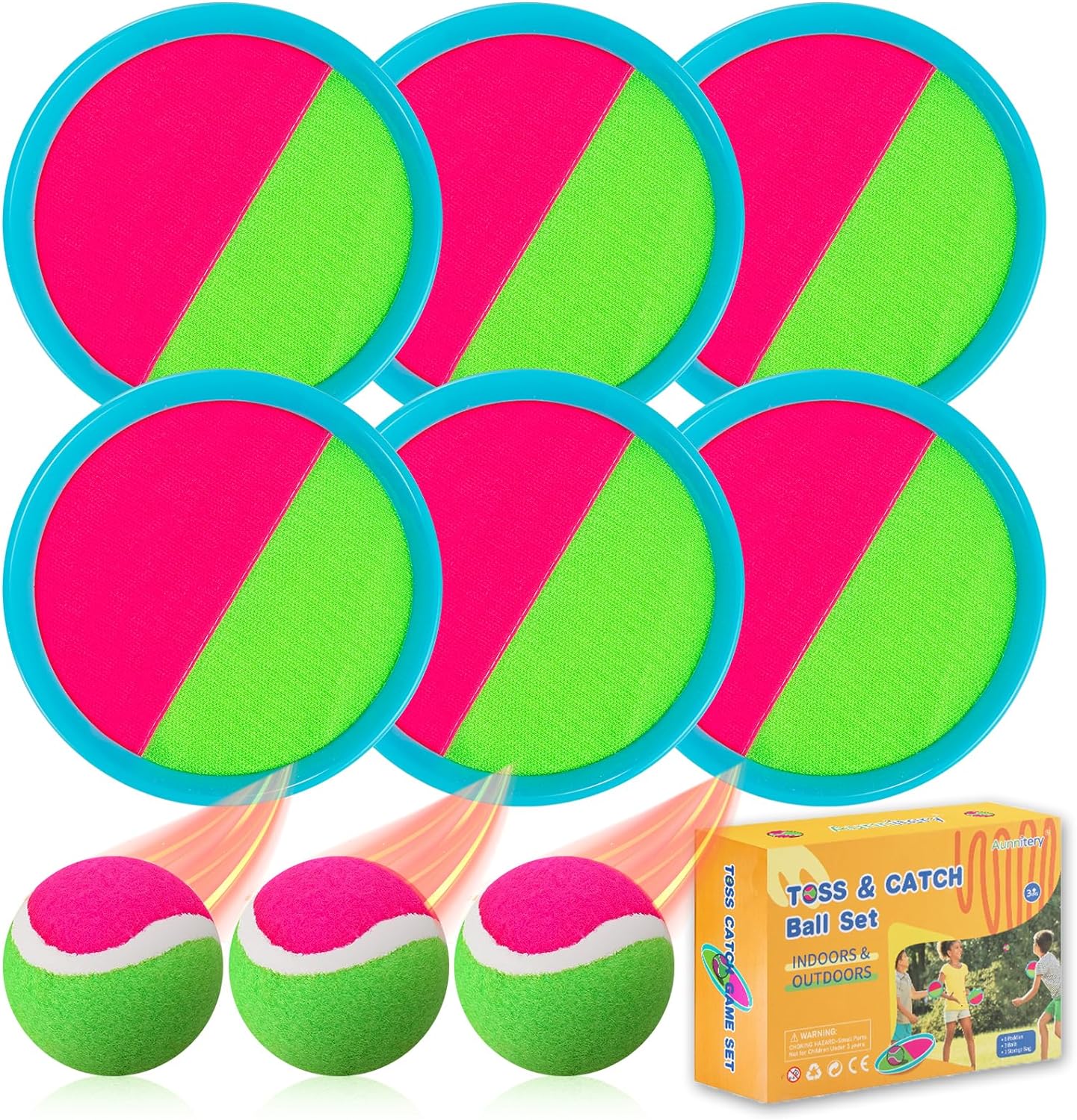 Kids Toys, Outdoor Games, Beach Toys, Toss and Catch Ball Set, Perfect Beach Games Sets Playground Sets for Backyards Easter Gifts for Kids