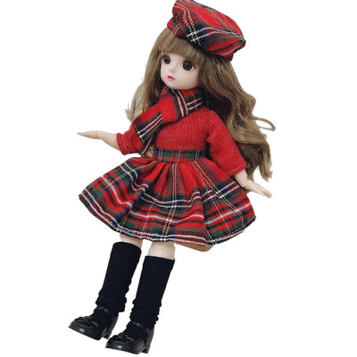 Innocent cute dolls, 30cm Doll 12 Moveable Joints,1/6 Girl's Dress 3D Brown Eyes, Beauty dolls, with Clothes, Shoes, Kids Toys for Girl Children Gift( Full Set) - Toyigo