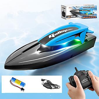 RC Boat for Pools and Lakes, 20km / h Fast, Byseng Remote Control Boat with LED Light, 2.4Ghz Self-Righting Racing Boats, Toys for Kids