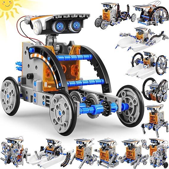 STEM 13-in-1 Education Solar Power Robots Toys for Boys Age 8-12, DIY Educational Toy Science Kits for Kids, Building Experiment Robotics Set Birthday Gifts for 8-12 Years Old Boys Girls Teens - Toyigo