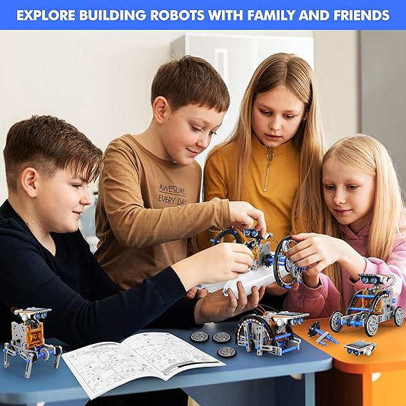 STEM 13-in-1 Education Solar Power Robots Toys for Boys Age 8-12, DIY Educational Toy Science Kits for Kids, Building Experiment Robotics Set Birthday Gifts for 8-12 Years Old Boys Girls Teens - Toyigo