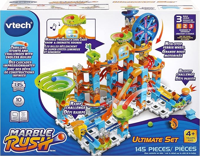 Marble Rush Ultimate Set, Multicolor, Building Toy Set, Marble Run Building Blocks, Gift Kids Toys for Boys/Girls Age 3 4 5 6 7 8+