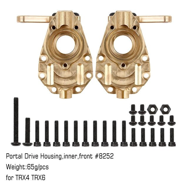 RC Crawler Brass 14 Accessories Counterweight Portal, RC 14 pieces Crawler TRX4 TRX-4 TRX6 Upgrade, Drive Housing Bumper Holder Axle Mount for RC Crawler - Toyigo