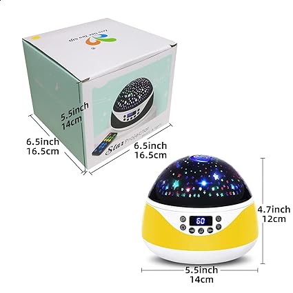 Indoor 2-in-1 Star Projection Night Light and Snowflake Projection Night Light with Timer and 360 Degree Rotation for Room or Bedroom Night Lights