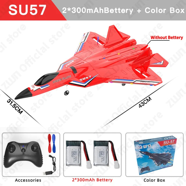 Radio controlled Airplane, Water Proof RC, Radio Remote Control Airplane with Light, 2.4G With LED Lights, Electric with Lights Aircraft Toys for Kids - Toyigo