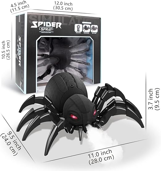 Remote Control Spider Toys with Spray/Light/Music, Christmas Birthday Halloween Easter Toys for Kids, Gifts for 6 7 8 9 10 11 12 Year Old Boys Girls - Toyigo