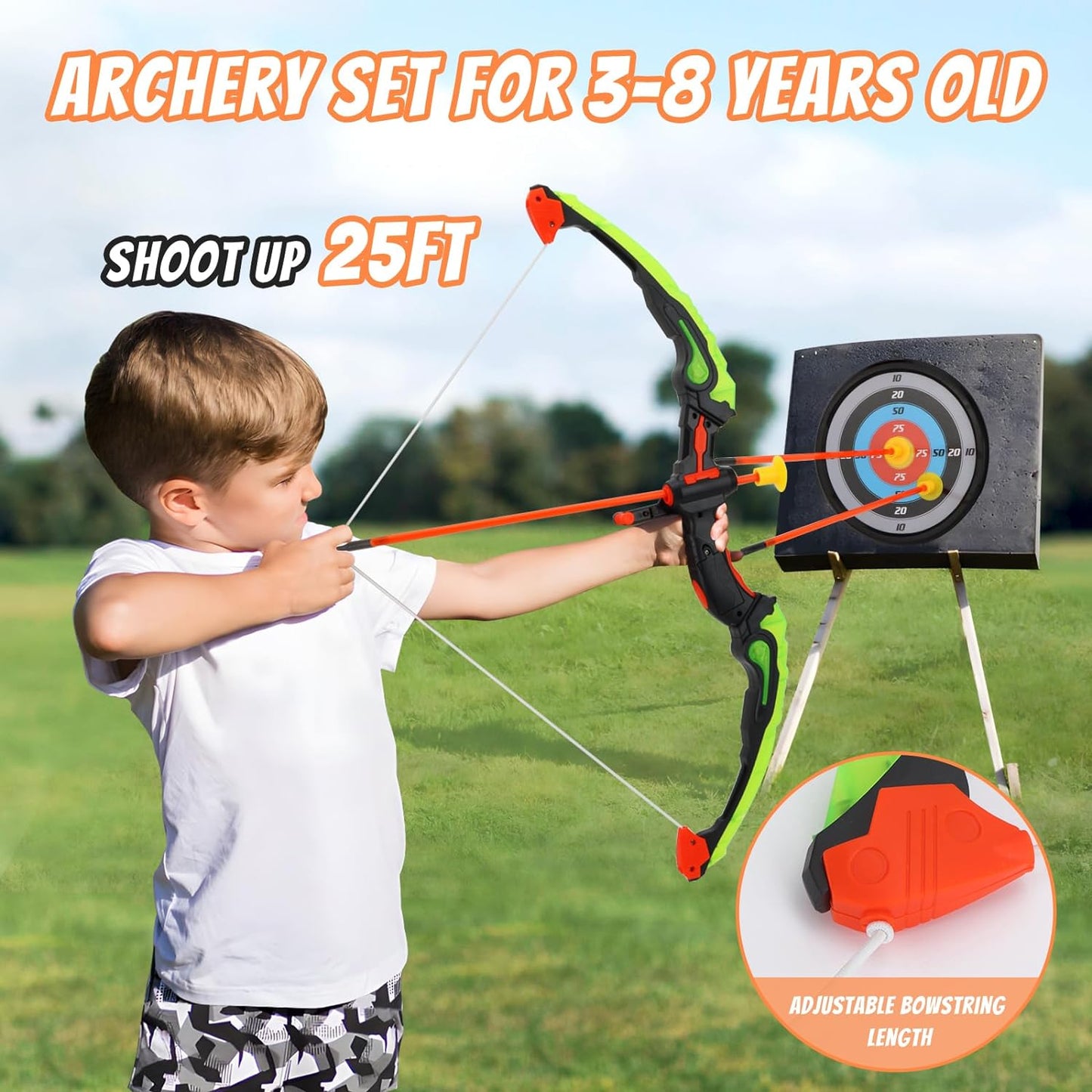 Kids Bow and Arrow Set, LED Light Up Archery Set, Princess Toys with Cape and Crown, 10 Suction Cup Arrows, Bow and Arrow, Indoor and Outdoor Kids Girl Toys for 3 4 5 6 7 8 Year Old