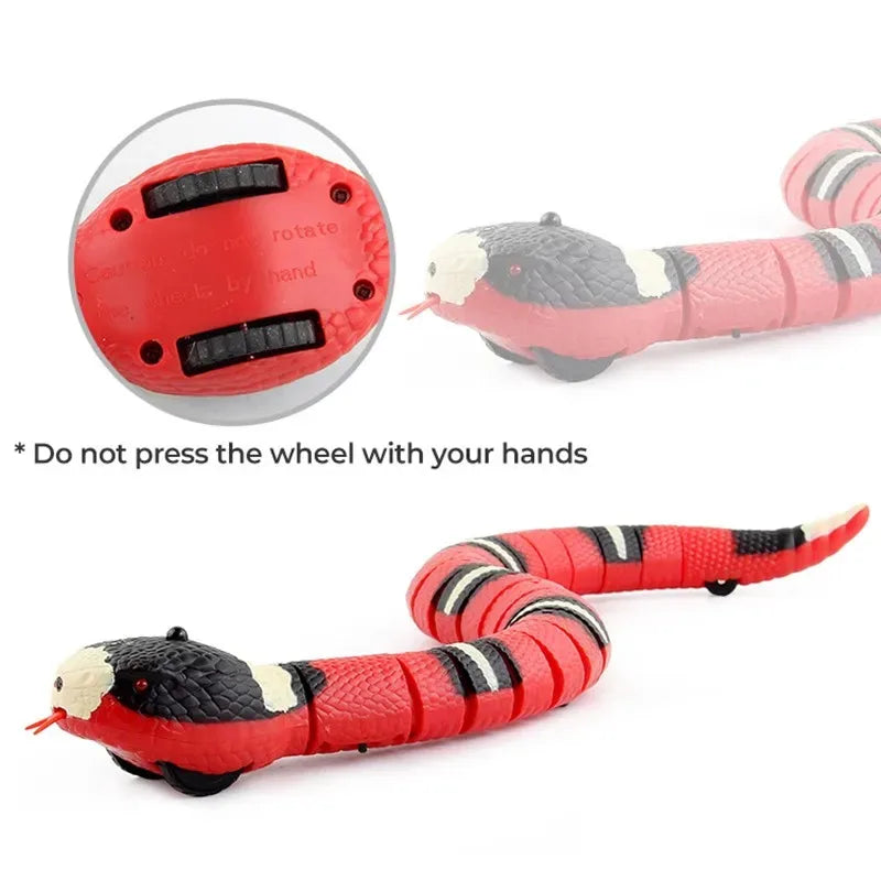 Remote Snake Animals, 2.4GHz Remote Controller - Intelligent Electric Obstacle Avoidance Silver Ring Snake Smart Sensing RC Animals Toys, Anaconda Remote Control Snake for Kids - Toyigo