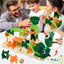 Marble Run, 40 Pieces Marble Maze Track Game Easy to Install, Dinosaur Toys Gift Various Track Models for Boys Girls, Marble Run Upgrade Big Building Blocks for Kids Ages 4