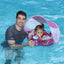 Baby Swimming Float Inflatable Infant Pool Float Ring with Sun Protection Removable Canopy for Kids Aged 3-36 Months Fun on The Water?Blue+Canopy,L?