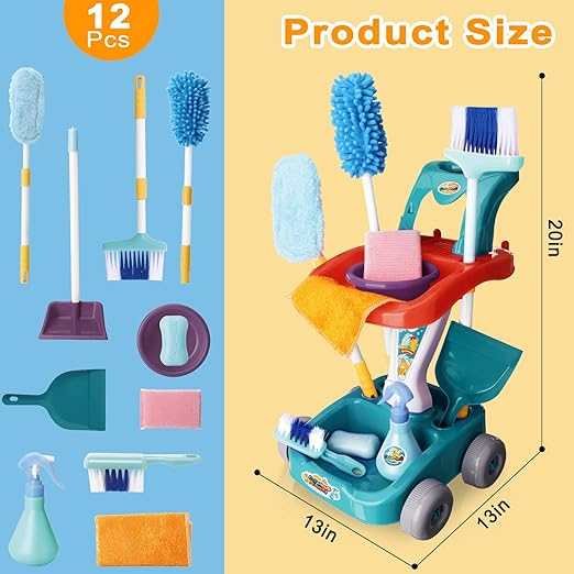 Best-Selling Children's Pretend Cleaning Toy Set: Simulation Broom, Mop, and Tools for Fun Housework Play