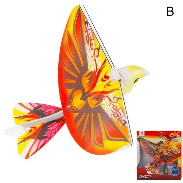 Electronic Flying Bird Drone Toy, Adjust the Rudder to Make the Flapping Wings Bird Fly, Mini RC Drone Helicopter 235x275x70mm 360 Degree Flying RC Bird Toys Remote Control E-Bird2.4 GHz - Toyigo