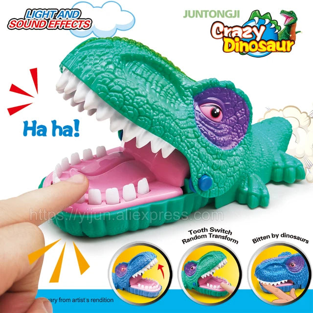 Dinosaur Dentist Game Toy, Snappy Dinosaur Dentist, Funny Dinosaur, Classic Bite Finger Game Dino Toy, Funny Family Party Tabletop Board Game, with LED Light and Sound, Crazy Biting Hand Finger - Toyigo