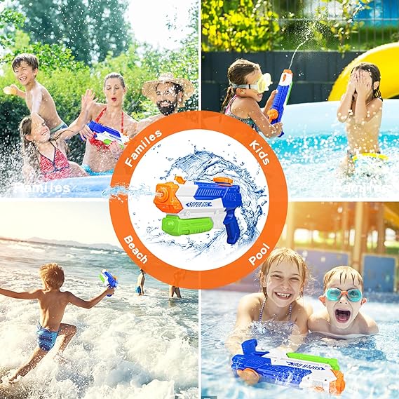 Water Guns for Kids Adults - 2 Pack Squirt Guns for Kids, 400CC with Long Range - Ideas Gift Toys for Summer Swimming Pool Beach Outdoor Water Fighting Toy for Boys Girls