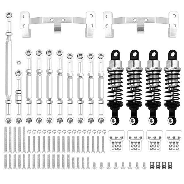 RC Car Accessories, WPL C14 C24 MN D90 MN99S Metal Chassis Link Rod Pull Rod Mount Holder Shock Absorber Sets, RC Car Upgrades Parts Accessories - Toyigo