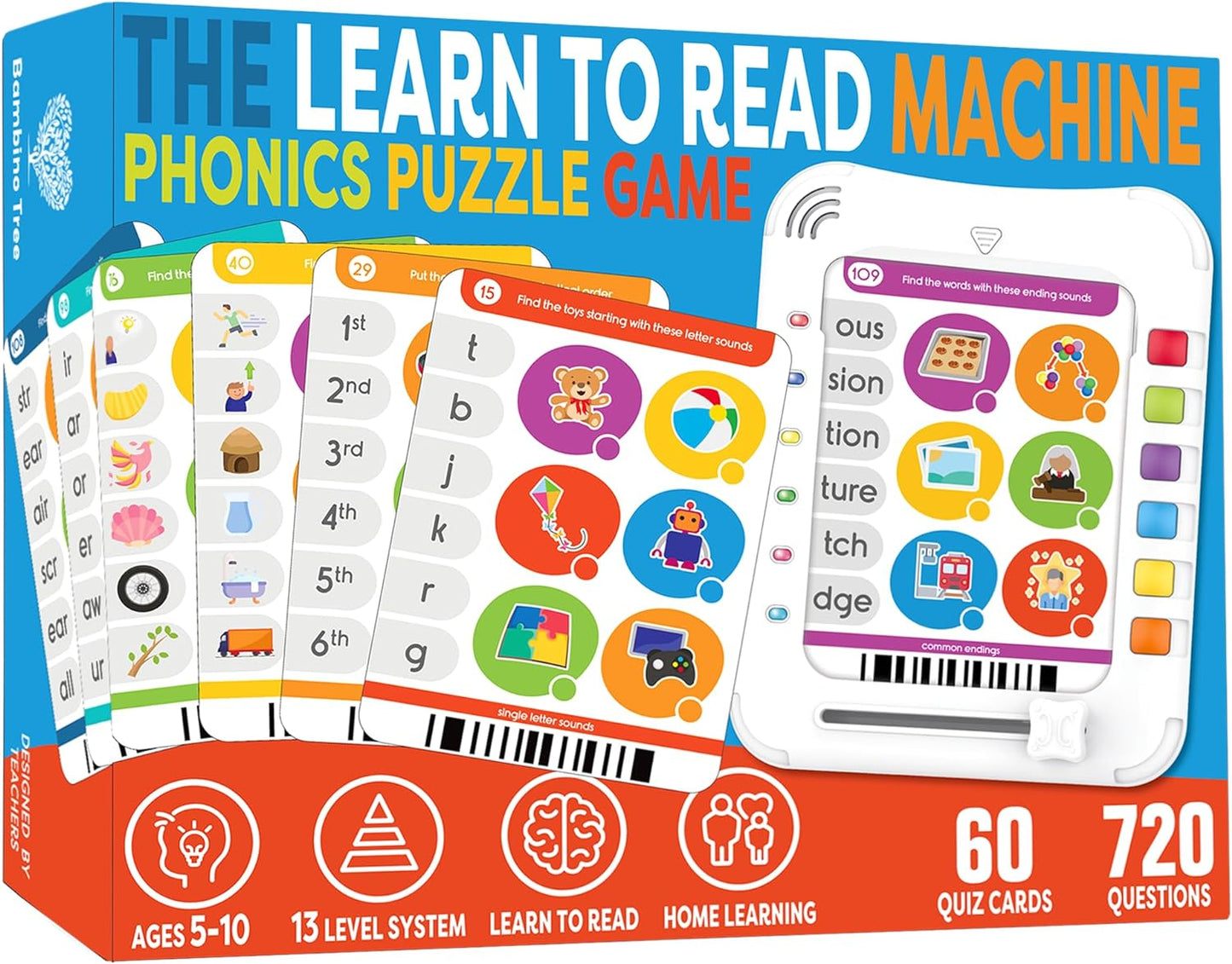 Phonics Learning Pad, Electronic Phonics Reading Toys, Vowels and Consonant Blends Learning Game, Learn to Read in 720 Phonic and Letter Sound Questions  Ages 5-11 for Kids Adults