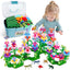 Dinosaur Flower Garden Building Blocks, Fine Motor Skill Stacking Games, Easter Basket Ideas STEM Toys for Kids Age 2+,Birthday Toys Gifts for 2 3 4 5 6 Years