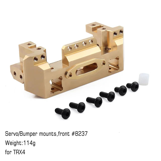 RC Crawler Brass 14 Accessories Counterweight Portal, RC 14 pieces Crawler TRX4 TRX-4 TRX6 Upgrade, Drive Housing Bumper Holder Axle Mount for RC Crawler - Toyigo