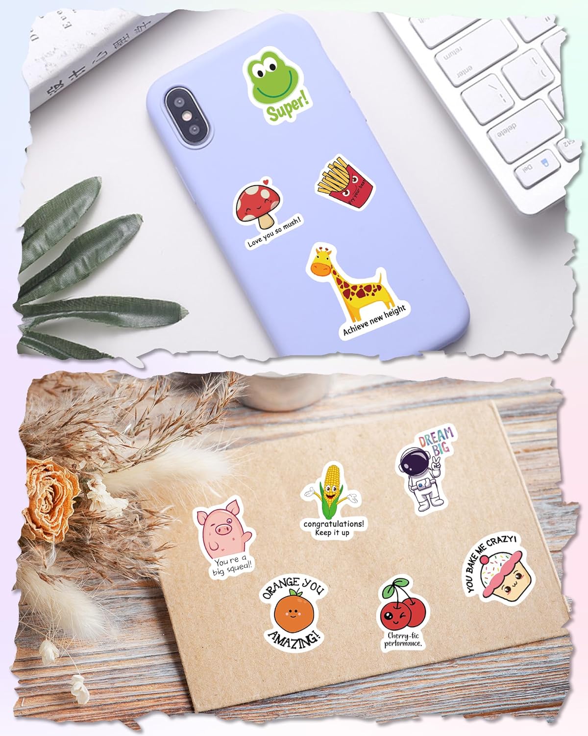 Sticker for Water Bottles, 300 Pcs Pack Cute Vinyl Waterproof Vsco Laptop Stickers for School Students Classroom Teachers Prizes Stickers for Kids Teens Girls