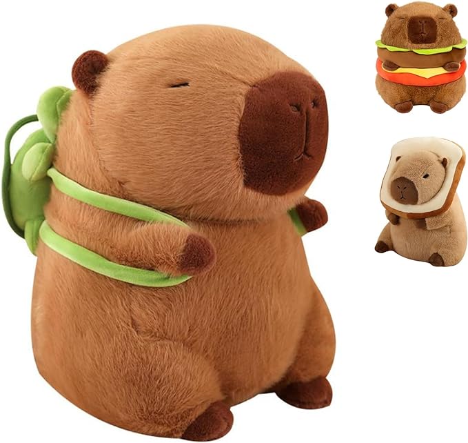 Cute Capybara Stuffed Animals, Wearable Toast Headset Capybara, Gifts for Kids, Bread Capybara, 12-inch Stuffed Animal