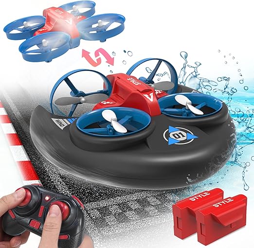 Waterproof RC Monster Truck RC Drone, 20+ MPH Fast RC Boat,  Pool Toys for Kids 8-12, 3 in 1 Remote Control Car for Boys, Sea Land Air Outdoor Toys, Birthday Gifts for Boys - Toyigo