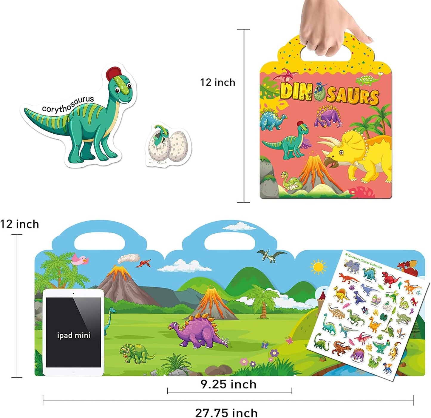 Reusable Sticker Books for Toddlers 2-4 Years, Animals Themed Sticker for Kids 1-3, Easter Gifts for Kids Toddler Boys Girls Travel Toys