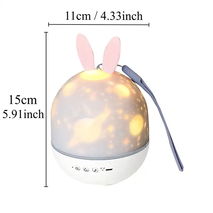 Multiple Themes Bluetooth Starry Night Projector Lamp | 8 Lullabies Spinning Stars Sleep Nursery Light with Remote Timer for Kids