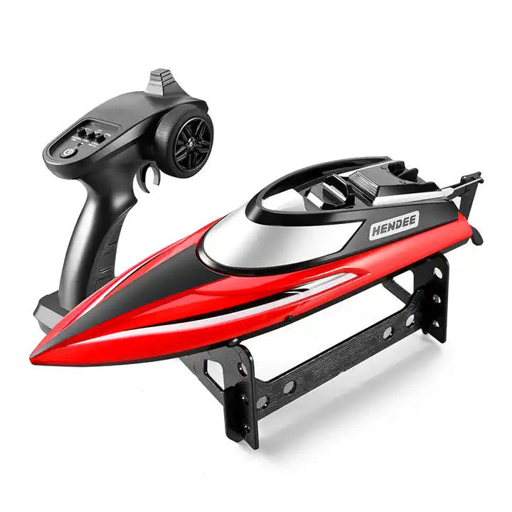 Kids RC Boat Toy - Electric Waterproof High Speedboat with Light - 2.4G Remote Control Fast Speed Boat